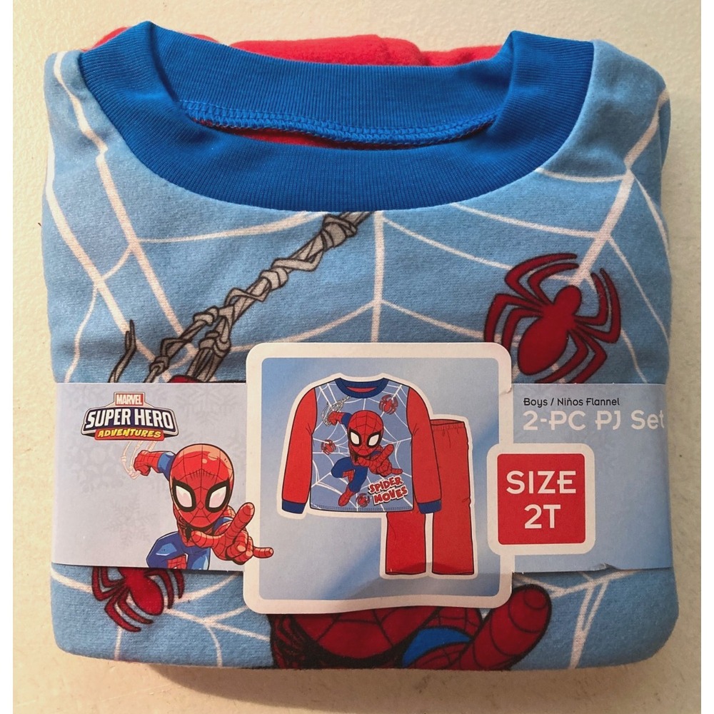 New Spider-Man Superhero Adventures Boy's 2 Pc Fleece Pajama Set, 2T